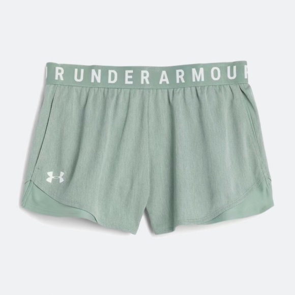 Under Armour Women's Green Play Up 3.0 Athletic Shorts - Picture 1 of 7